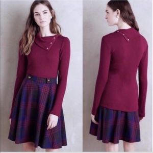 [ Anthropologie] Anthro Dolan Left Coast Snap Burgundy Turtleneck. Size Medium